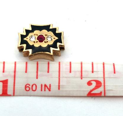 Vintage 10K Yellow Gold Oval Carved Cameo Open Work Slide Bracelet Charm
