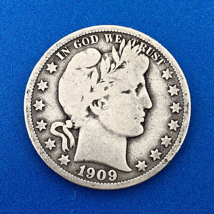 1909 P Silver Barber Half Dollar Better Key Date New Orleans Coin Rare Scarce