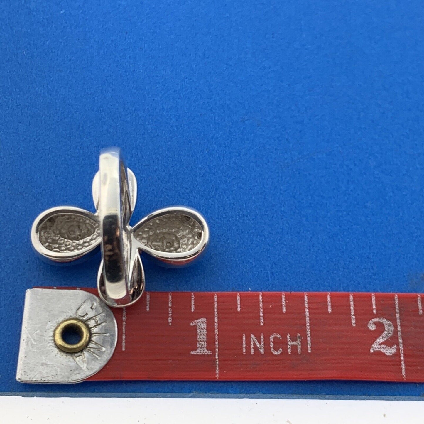 Designer 925 Sterling Silver Modernist Cross Polished Textured Statement Ring