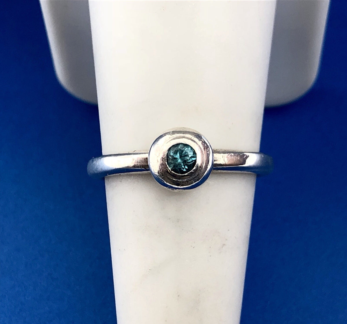 James Avery 925 Sterling Silver Remembrance Aqua Spinel Designer Size 7.25 Ring