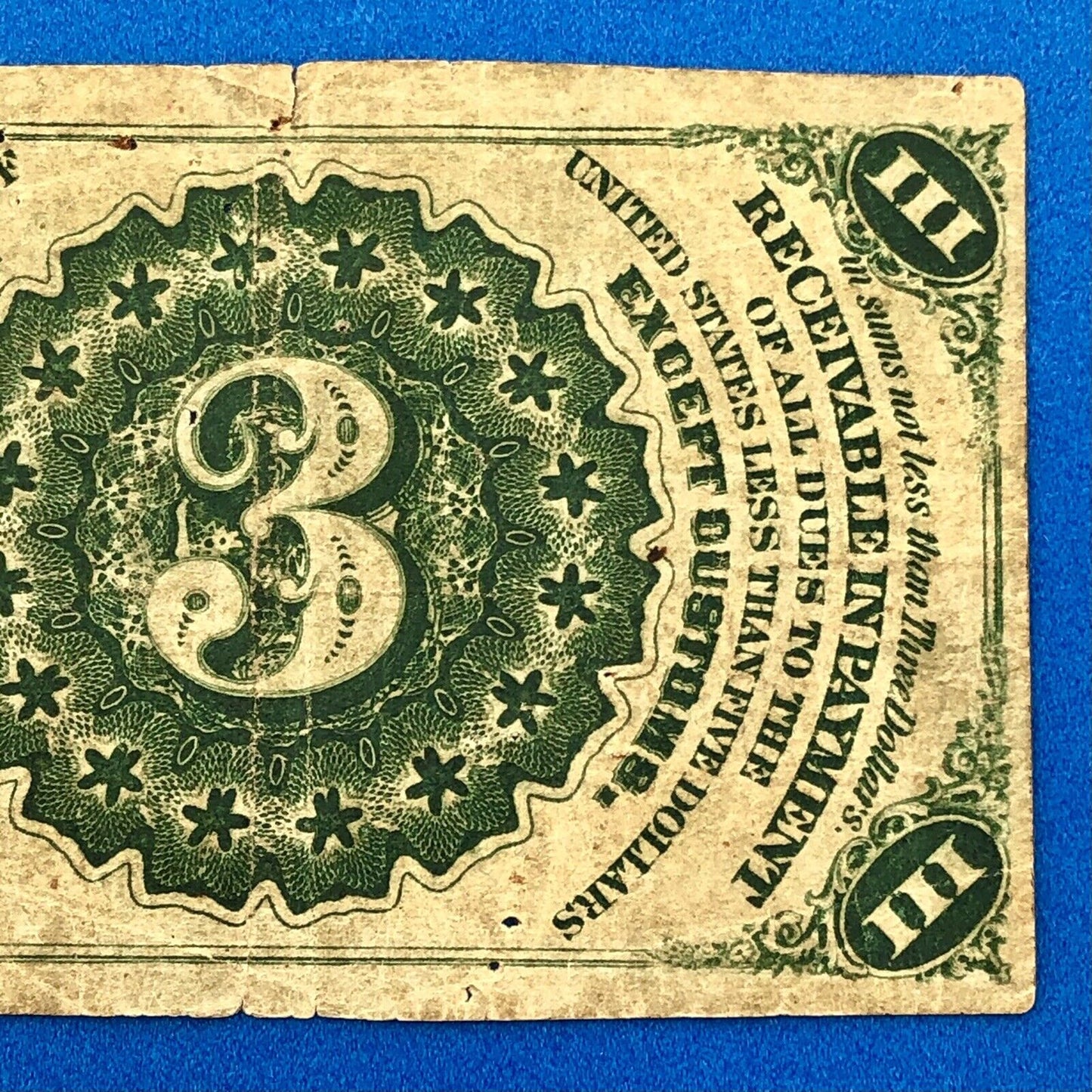 1864 3rd Issue 3 Cents Postage Fractional Currency Civil War Note Fr. 1227