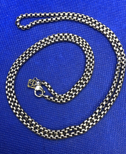 Designer David Yurman 925 Sterling Silver 14K Gold 22.5 Inch Box Chain Necklace