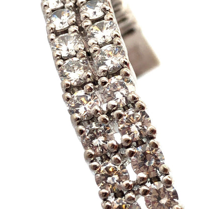 Designer ADT 925 Sterling Silver Round Cubic Zirconia CZ Tennis Cuff Bracelet