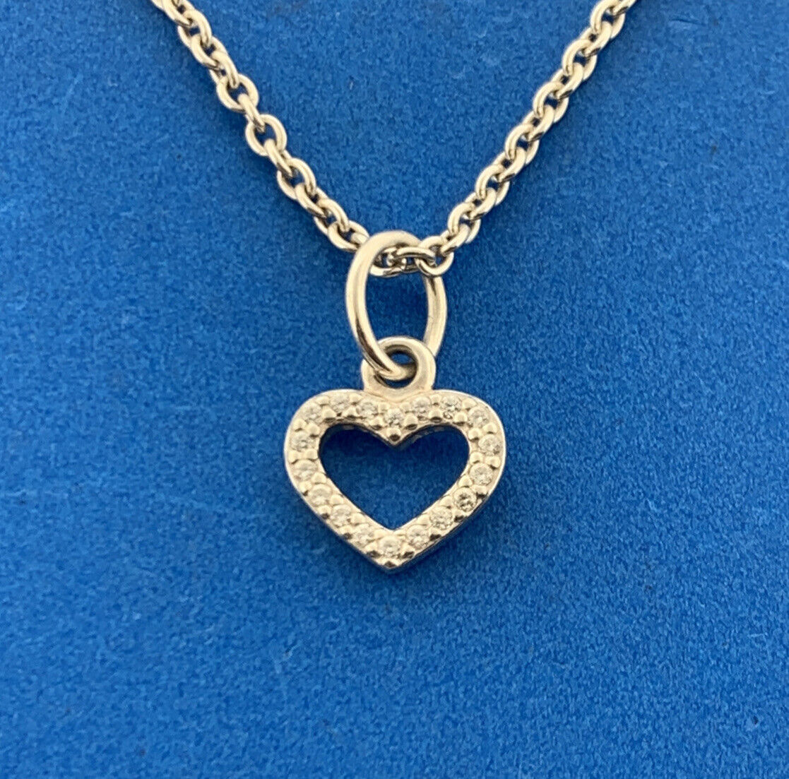 Authentic PANDORA  ALE Sterling Silver Cubic Zirconia Sparkling Heart Necklace