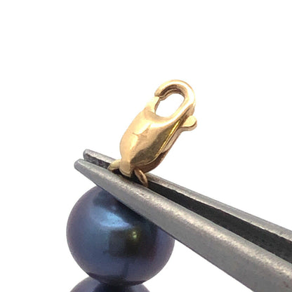 Designer 925 Sterling Silver Gold Vermeil Tahitian Pearl Beaded Necklace