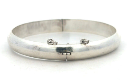 Estate 925 Sterling Silver Polished Hinged Cuff Bangle Bracelet