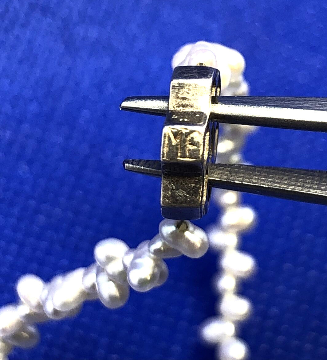 Mignon Faget 925 Sterling Silver Hive Collection Pearl Beaded Toggle Necklace