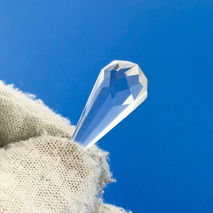 Designer SF 14k Yellow Gold White Amethyst Diamond Accent Prism Enhancer Pendant