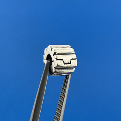 Authentic PANDORA 925 Sterling Silver Ribbed Bracelet Clip Charm 790163 Retired