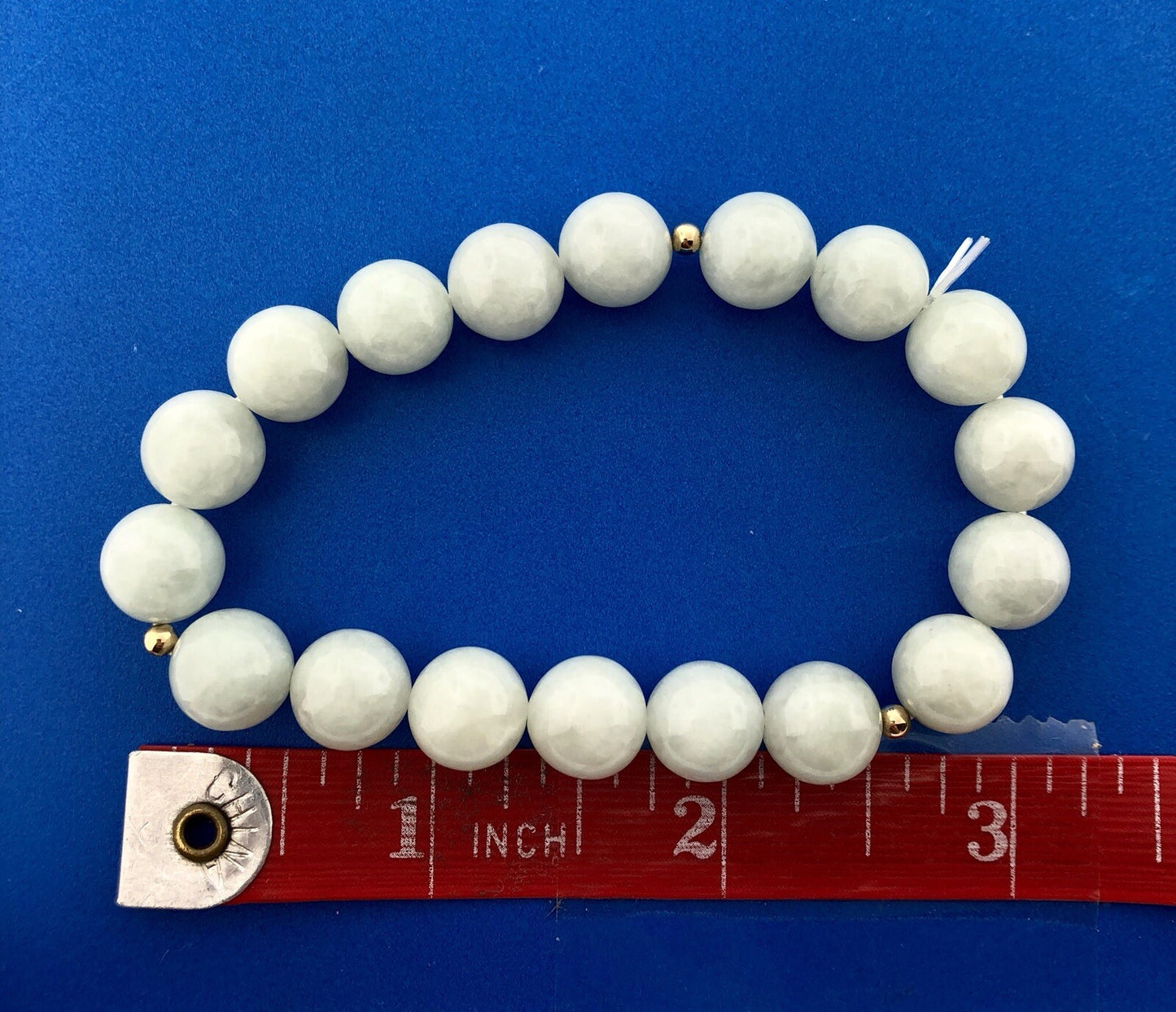 Vintage Sterling Silver 925 Jade Jadeite Ball Bead Protection Harmony Bracelet