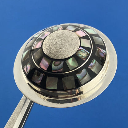 Dominique Dinouart DDD Mexico 925 Sterling Silver Abalone Onyx Inlay Pendant