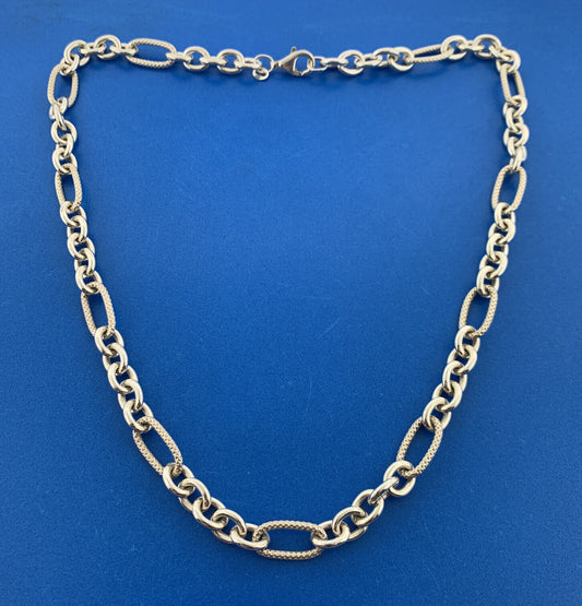 Stunning Sterling Silver 925 Oval & Circle Link Chain 18" Necklace