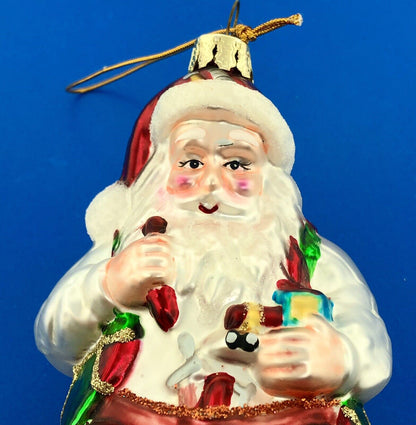 2003 Christopher Radko Hand Blown GlassToy Maker Santa Ornament Retired No Box