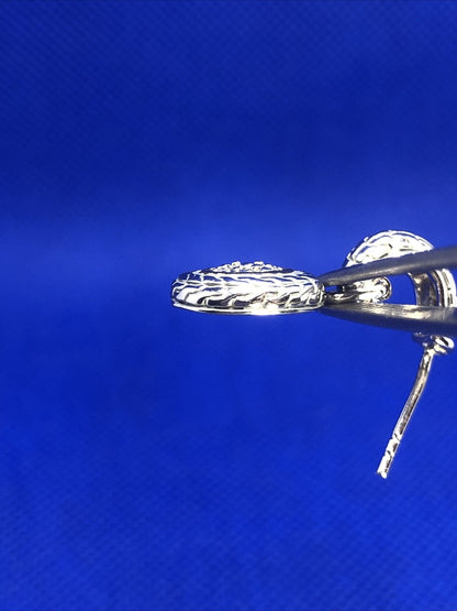 925 Sterling Silver Cubic Zirconia Circle Statement Stud Dangle Earrings