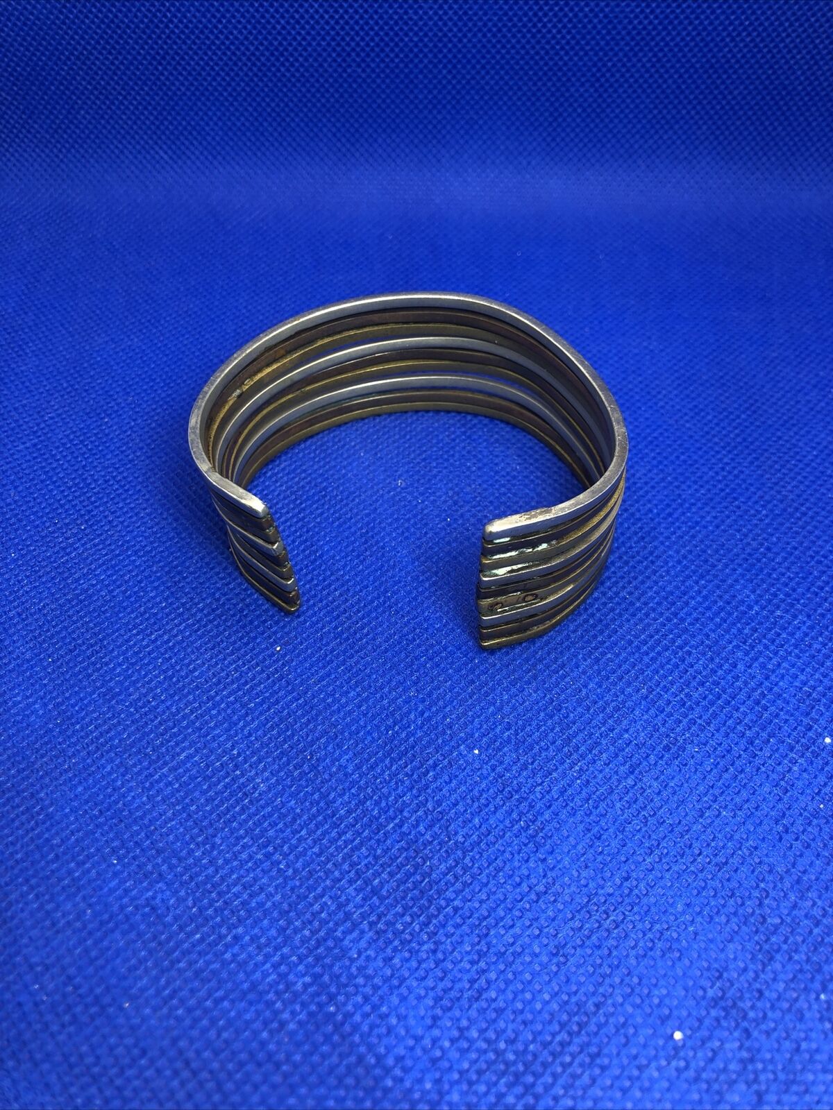 1980's Brass Copper Silver Tone Lot Twenty Bangle And Statement Cuff Bracelets