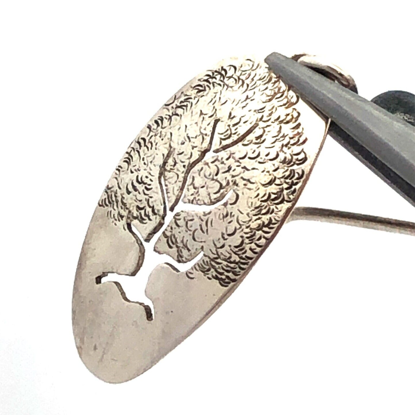 Native American Picto 925 Sterling Silver Hematite Tree Of Life Dangle Earrings