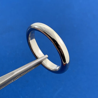 Milor Italy 14K White Gold Minimalist Polished Size 8 Wedding Band Ring