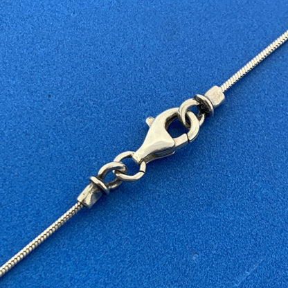 Designer Sterling Silver 925 Cabochon Opal Doublet 18" Snake Link Chain Necklace