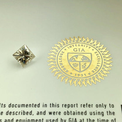 GIA Certified Square Modified Brilliant Synthetic Moissanite .98 Carat Weight