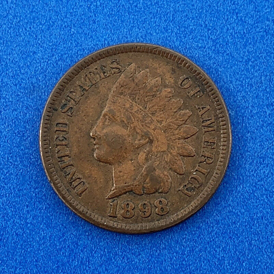 1898 P Indian Head One Cent Penny Type 3 Bronze Better Key Philadelphia Coin