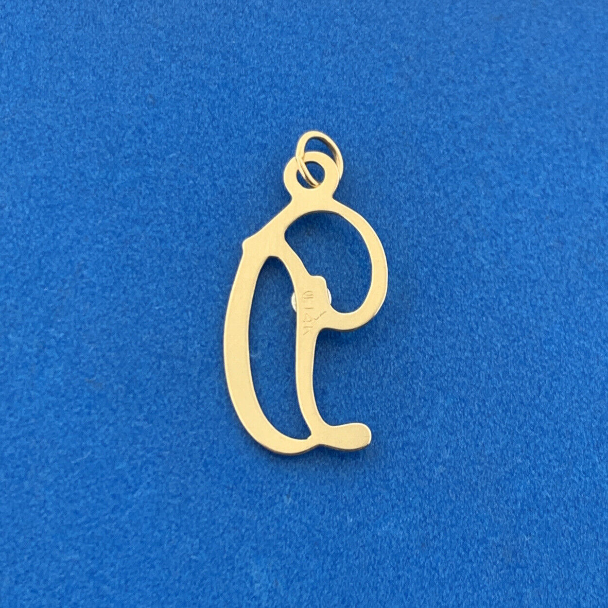 Designer 14K Yellow White Gold Diamond Script D Monogram Letter Charm Pendant