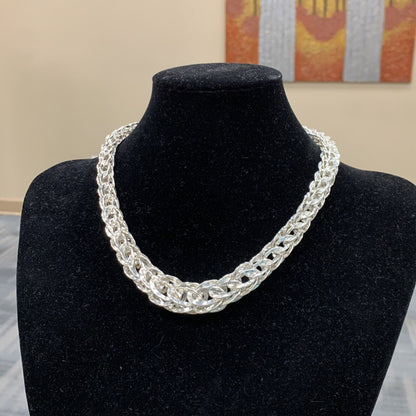 Designer Atasay Kuyumculuk AK Turkey Sterling Silver Statement Chain Necklace