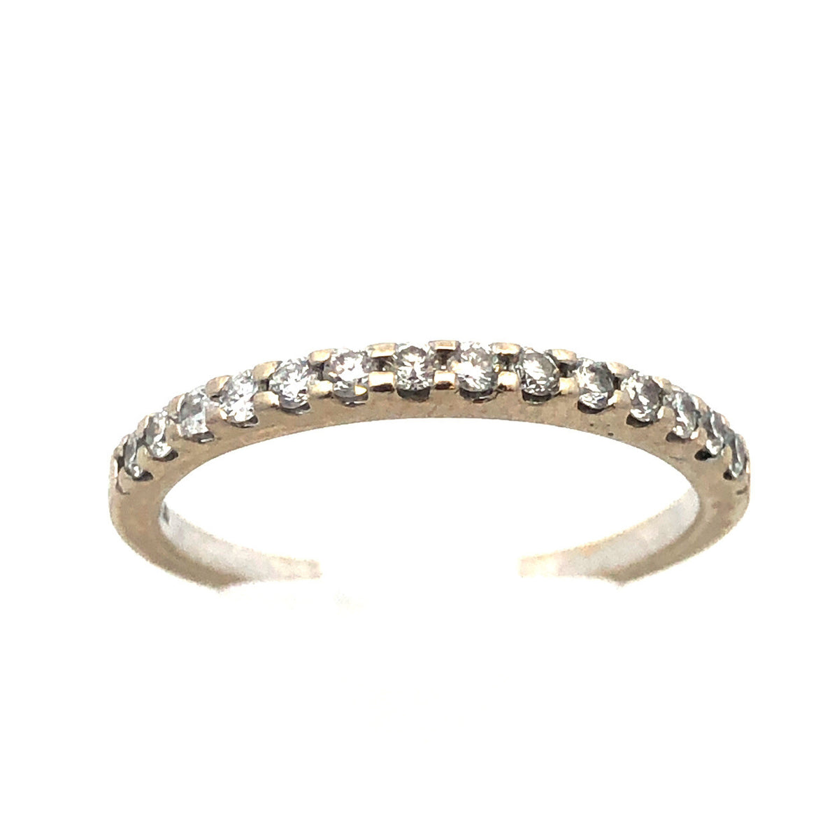 Designer 14K White Gold Diamond Wedding Anniversary Stackable Band Ring