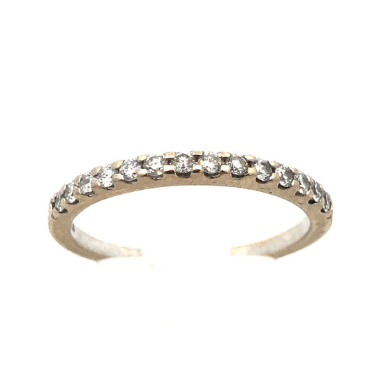 Designer 14K White Gold Diamond Wedding Anniversary Stackable Band Ring
