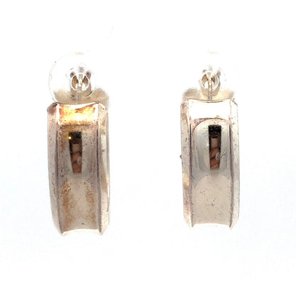 Designer JCM 925 Sterling Silver Oval Hoop Earrings