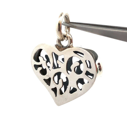 925 Sterling Silver Cut Out 3D Modernist Heart Pendant