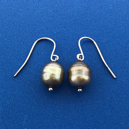 Honora Collection 925 Sterling Silver Oval Peacock Pearl Drop Dangle Earrings