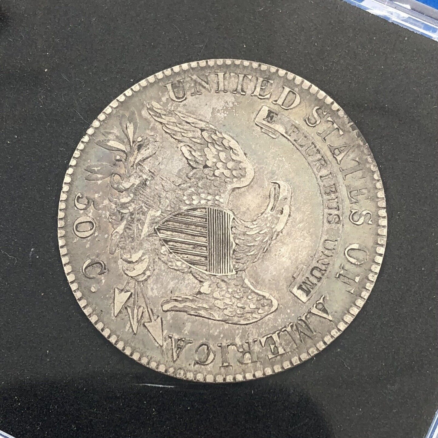 1821 Capped Bust Silver Half Dollar 50c Lettered Edge Ungraded XF Details Coin