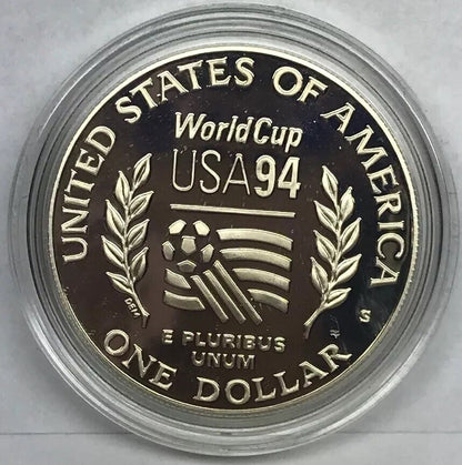 1994 S World Cup USA Commemorative Proof Silver Dollar OMP/COA