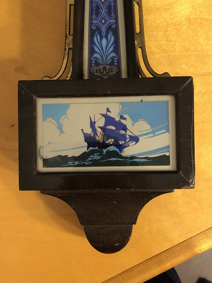 Antique New Haven Clock Company Willis Nautical Theme 12 Day Banjo Wall Clock