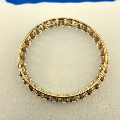 Designer 14K Yellow Gold Cubic Zirconia CZ Infinity Eternity Circle Pendant