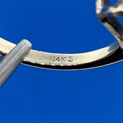 Designer 14K White Gold Sapphire Diamond Floral Cluster Cocktail Ring