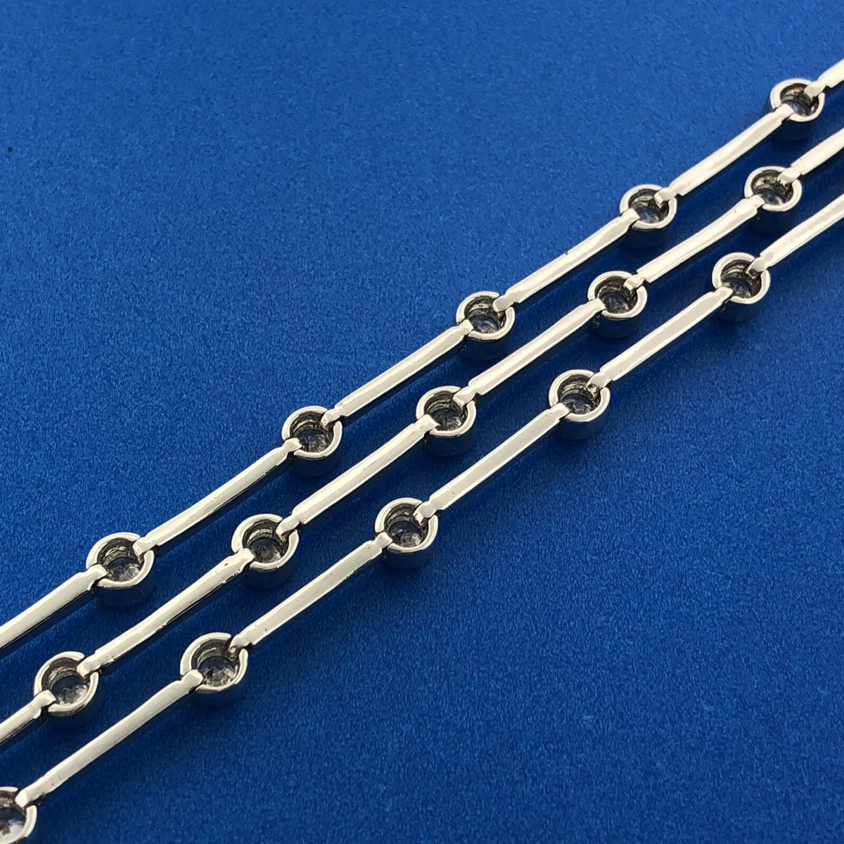 Elegant FAS Sterling Silver 925 Cubic Zirconia Three Strand Tennis Bracelet