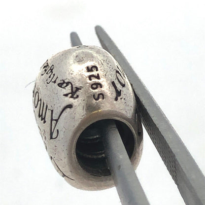 Retired PANDORA 925 Sterling Silver Language of Love Amore Heart Charm 791111