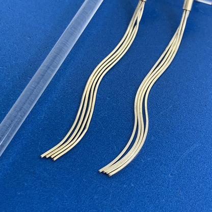 Designer 925 Sterling Silver 4 Strand Snake Chain Drop Dangle Stud Earrings