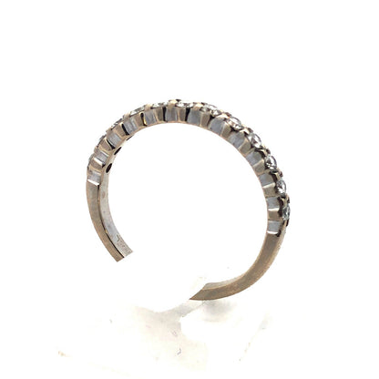 Designer 14K White Gold Round Diamond Stackable Wedding Band Ring