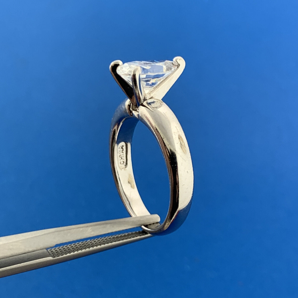 Designer SW Sterling Silver 1.5tcw CZ Cubic Zirconia Pear Engagement Style Ring
