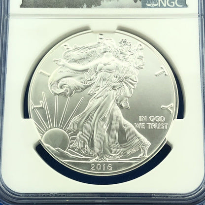 2016 W Burnished Silver Eagle Lettered Edge Early Release 30th Anniv NGC MS70