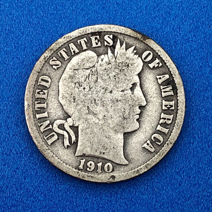 1910 P Barber Silver Dime $.10 Better Rare Scarce Key Philadelphia Mint Coin