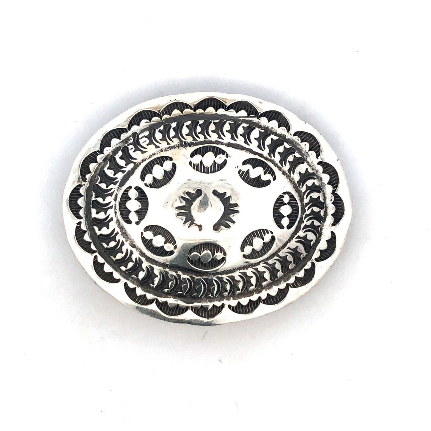Vintage Native American BB Bernice Bonney 925 Sterling Silver Concho Belt Buckle