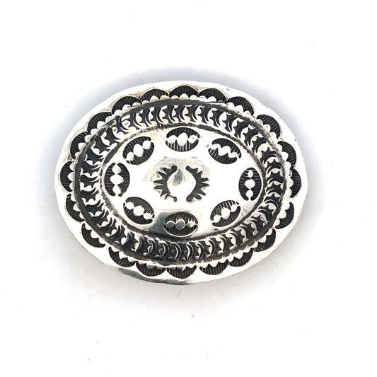 Vintage Native American BB Bernice Bonney 925 Sterling Silver Concho Belt Buckle
