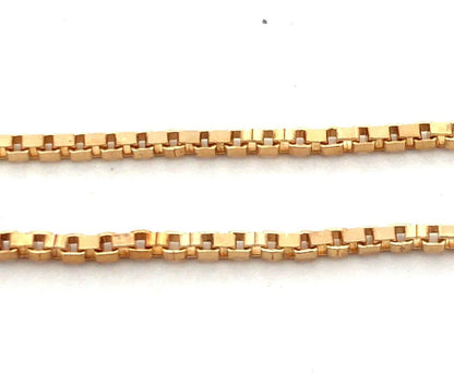 Designer NC 14K Yellow Gold Box Chain Necklace