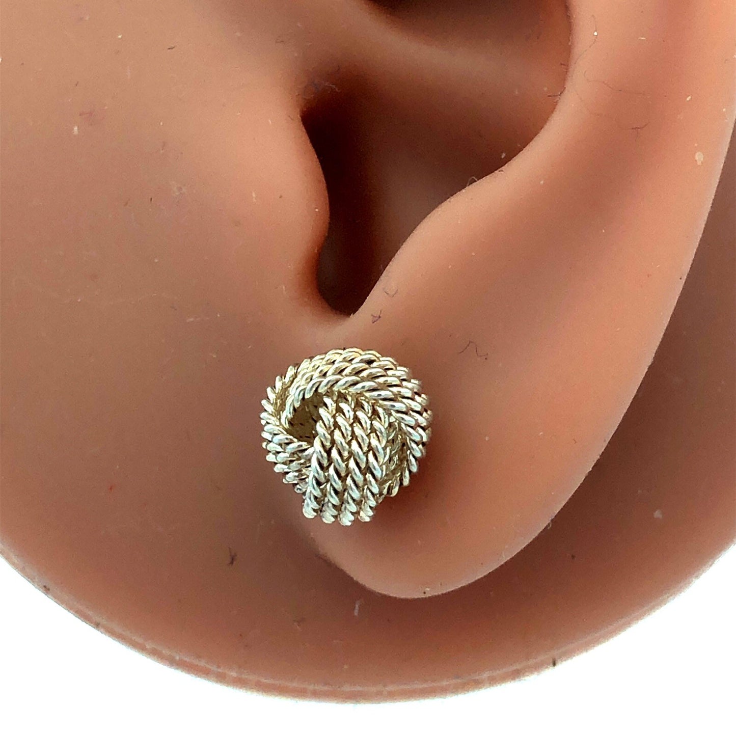 Designer Tiffany & Co. 925 Sterling Silver Twist Knot Stud Earrings