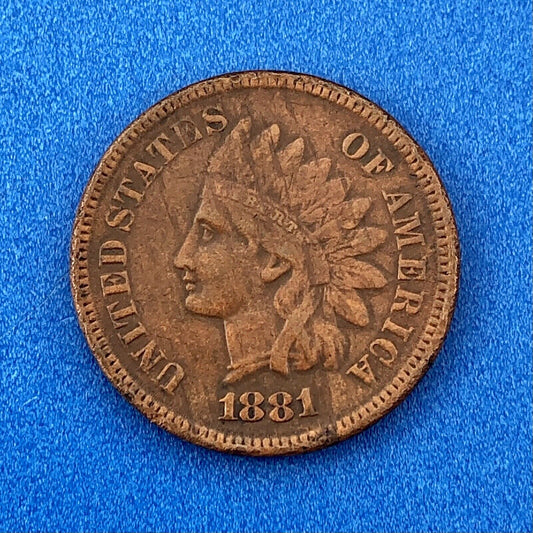 1881 Indian Head One Cent Penny Type 3 Bronze Better Key Philadelphia Coin