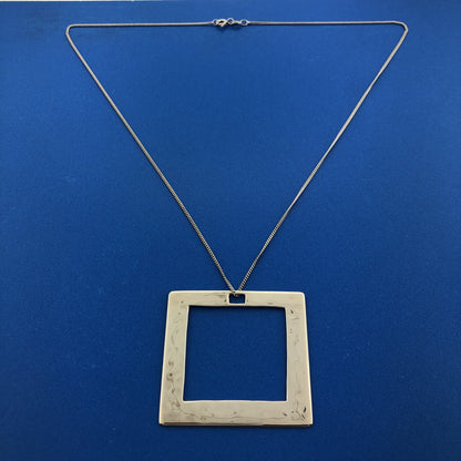 Robert Lee Morris Studio Sterling Silver 925 Open Square Frame 18" Necklace
