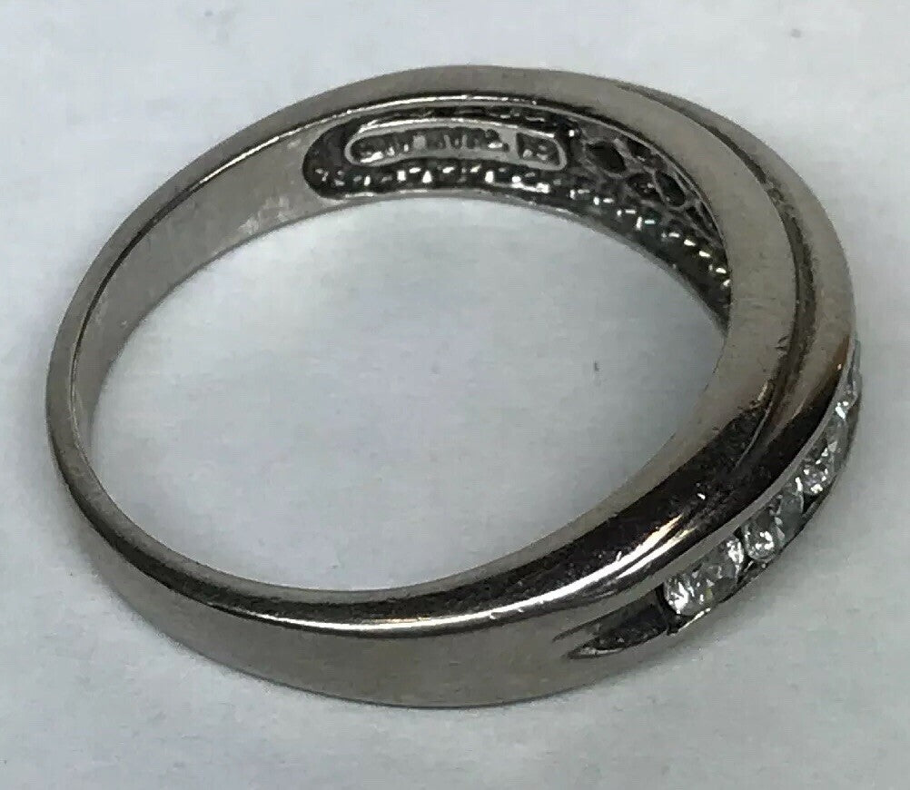 Unisex Sterling Silver 925 Cubic Zirconia Wedding Bridal Anniversary Band Ring